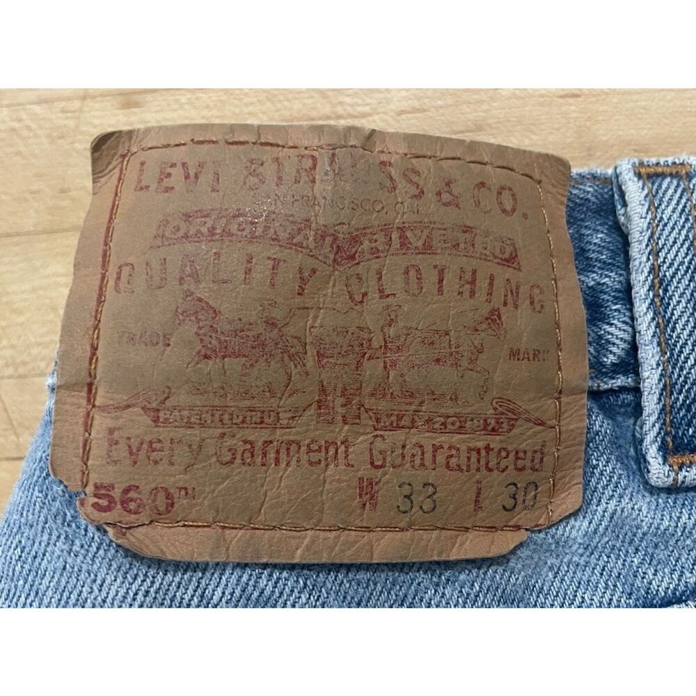 Vintage Y2K Levi’s 560 Loose Fit Tapered Leg Blue Denim Jeans 33x30 Made In USA - Picture 5 of 11